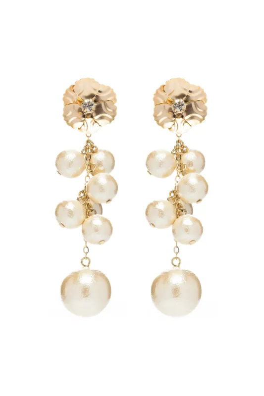 Alloy Earrings with Imitation Pearl CE0127 sold by Cocomelody