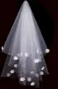 One-tier Cut Edge Tulle Waist Veils with Flower Pearls CV0384 sold by Cocomelody