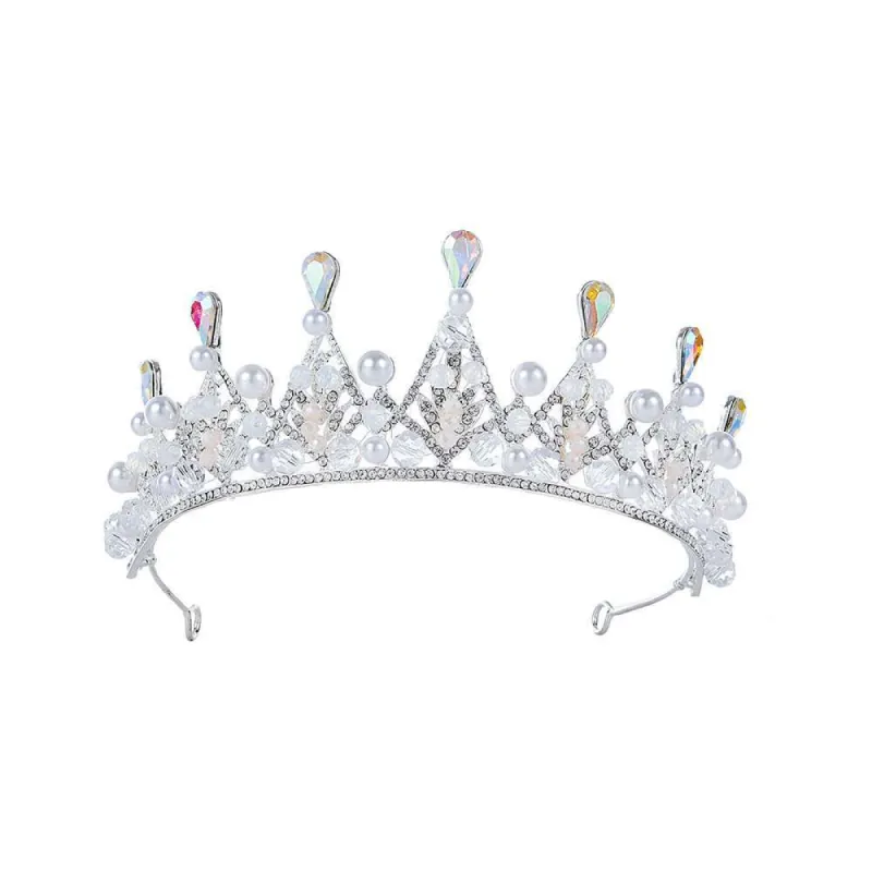 Bridal handmade Pearl tiara Pop Crystal accessories Princess headband Alloy rhinestone Women's Tiara  625613705276 sold by Cocomelody