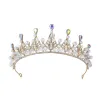 Bridal handmade Pearl tiara Pop Crystal accessories Princess headband Alloy rhinestone Women's Tiara 625613705276 sold by Cocomelody