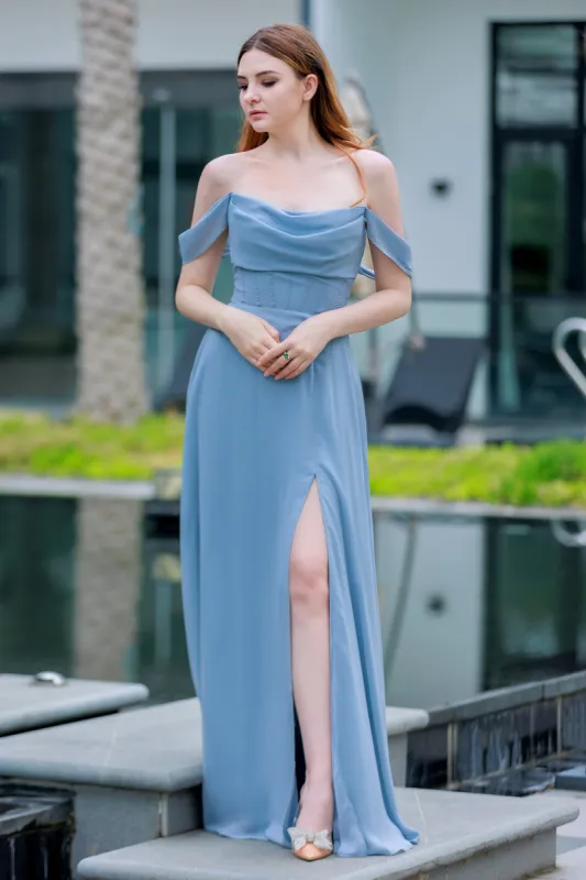 A-Line Floor Length Chiffon Bridesmaid Dress CB0709 sold by Cocomelody