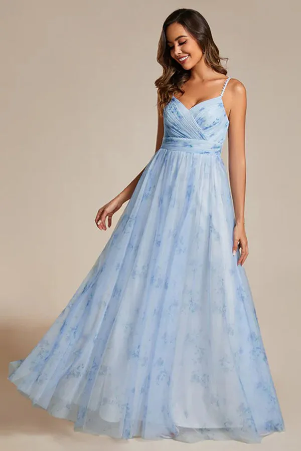 A-Line Floor Length Printed Chiffon Dress CS0671 sold by Cocomelody