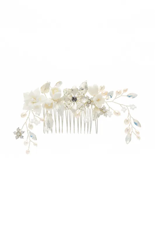 Alloy Hair Combs with Pearl Rhinestone CH0381 sold by Cocomelody