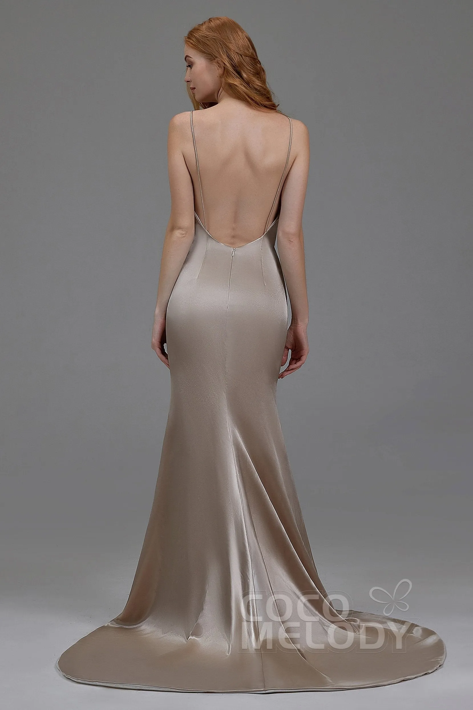 Mermaid Court Train Stretch Satin Wedding Lining LA18002 sold by Cocomelody product image thumbnail 2