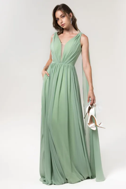 A-Line Floor Length Chiffon Bridesmaid Dress Formal Dresses CB0565 sold by Cocomelody