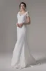 Sheath Sweep-Brush Train Elastic Cloth Wedding Dress CW2657 sold by Cocomelody