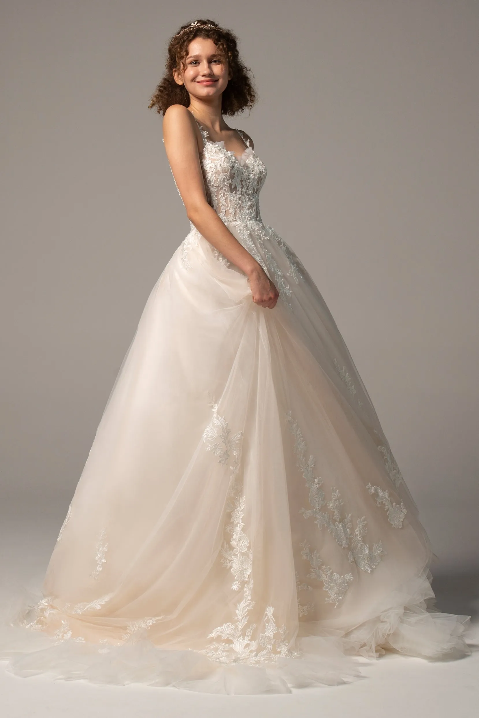 A-Line Court Train Tulle Wedding Dress CW2359 sold by Cocomelody product image thumbnail 5