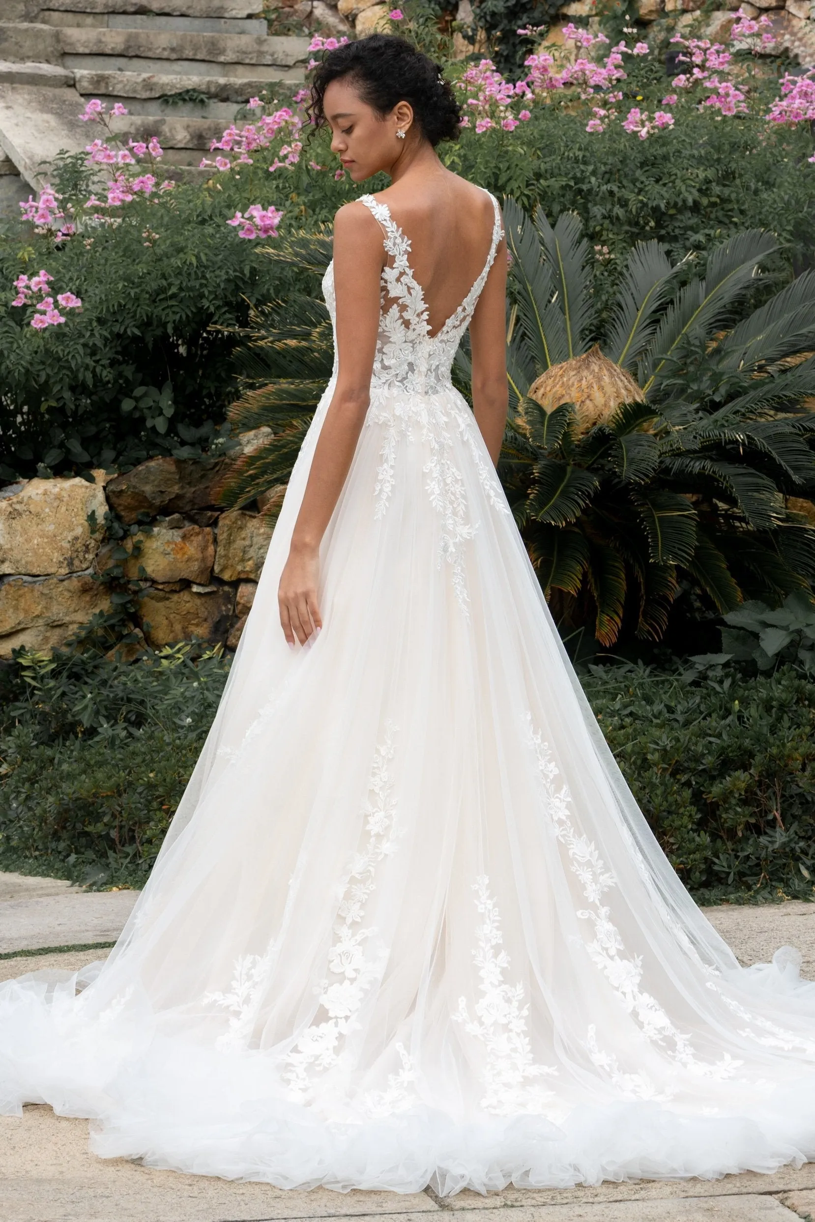 A-Line Court Train Tulle Wedding Dress CW2359 sold by Cocomelody product image thumbnail 3