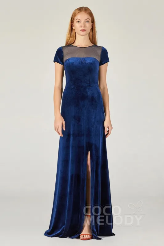A-Line Floor Length Velvet Bridesmaid Dress Formal Dresses CB0363 sold by Cocomelody