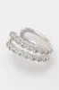 Rhodium plated Ear Cuff with Crystals CZ0243 sold by Cocomelody