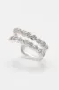 Rhodium plated Ear Cuff with Crystals CZ0243 sold by Cocomelody