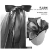 Vintage dark veil with large bow streamer 631802827806 sold by Cocomelody