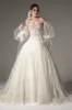 A-Line Chapel Train Tulle Wedding Dress CW2507 sold by Cocomelody