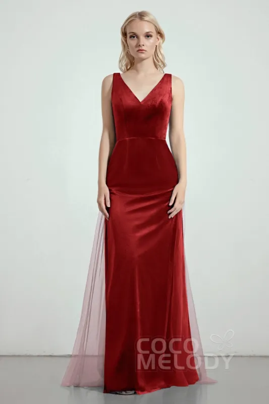 Sheath-Column Floor Length Bridesmaid Dress CB0275CR sold by Cocomelody