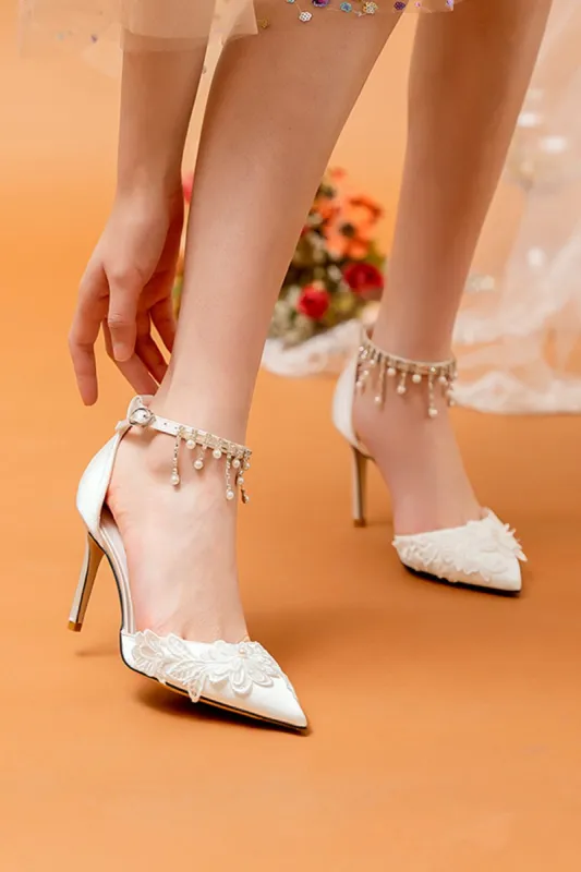 Stiletto Heel 9cm Satin Heels Bridal Shoes CK0110 sold by Cocomelody
