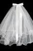 Two-tier Pencil Edge Tulle Shoulder Veils with Bow CV0380 sold by Cocomelody
