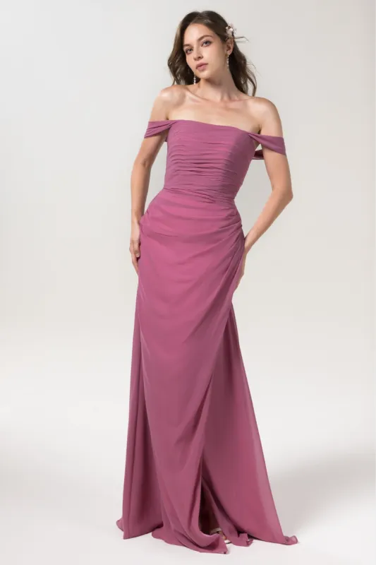 Sheath-Column Floor Length Chiffon Bridesmaid Dress Formal Dresses CB0561 sold by Cocomelody