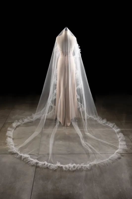 One-tier Cut Edge Tulle Cathedral Veils with  CV0282 sold by Cocomelody