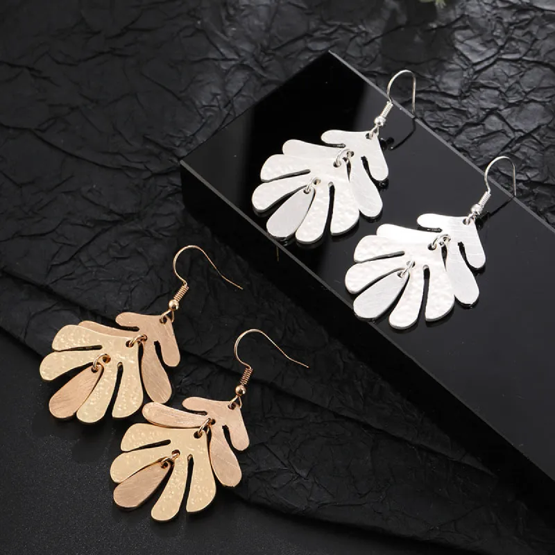 Personality Leaf Earrings High fashion stud earrings 694227853841 sold by Cocomelody