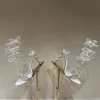 Rhinestone Ankle Strap Round Stiletto Heels  773927533050 sold by Cocomelody