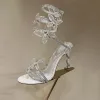 Rhinestone Ankle Strap Round Stiletto Heels  773927533050 sold by Cocomelody