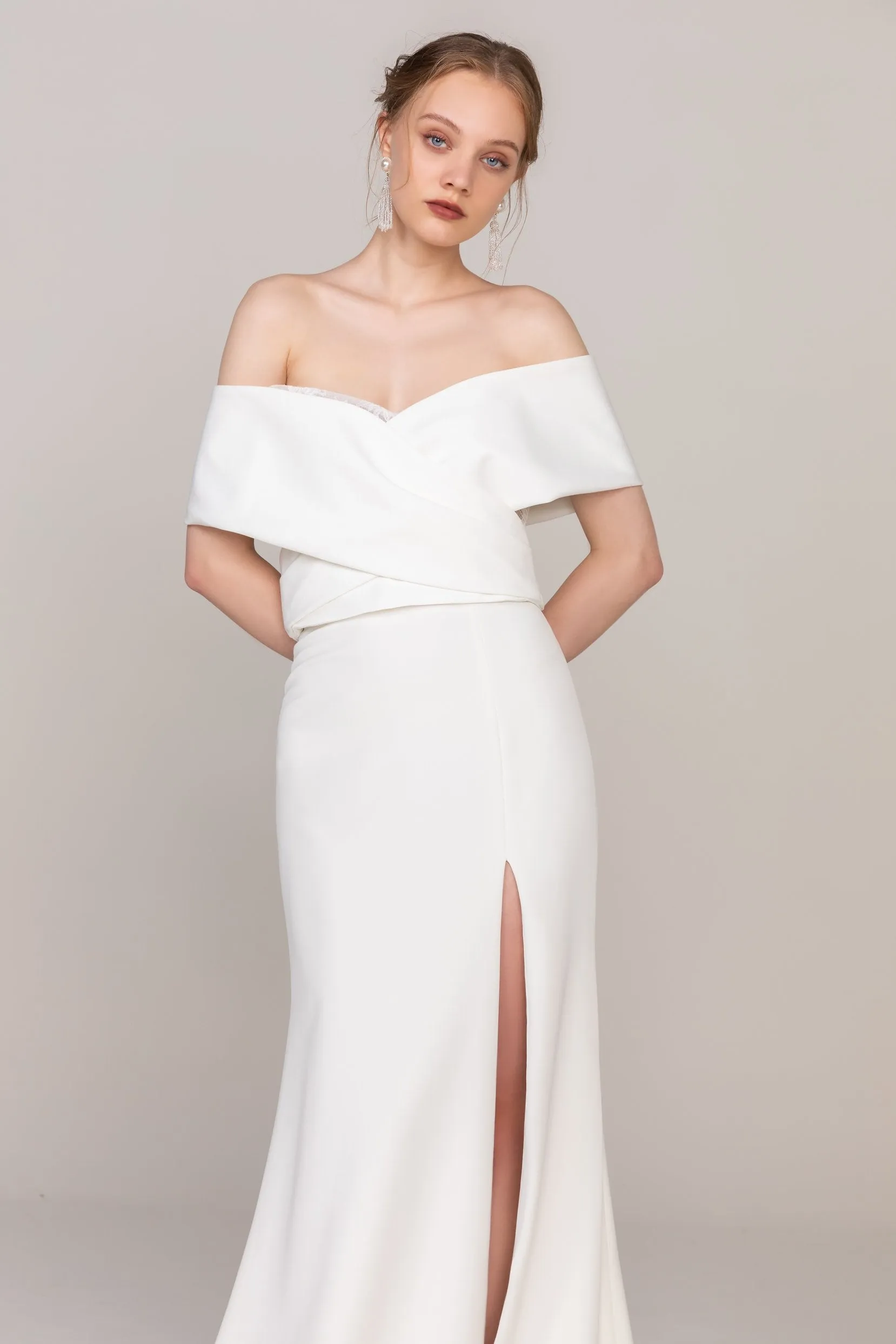 Trumpet Sweep Train Lace Elastic Cloth Wedding Dress CW2470 sold by Cocomelody product image thumbnail 3