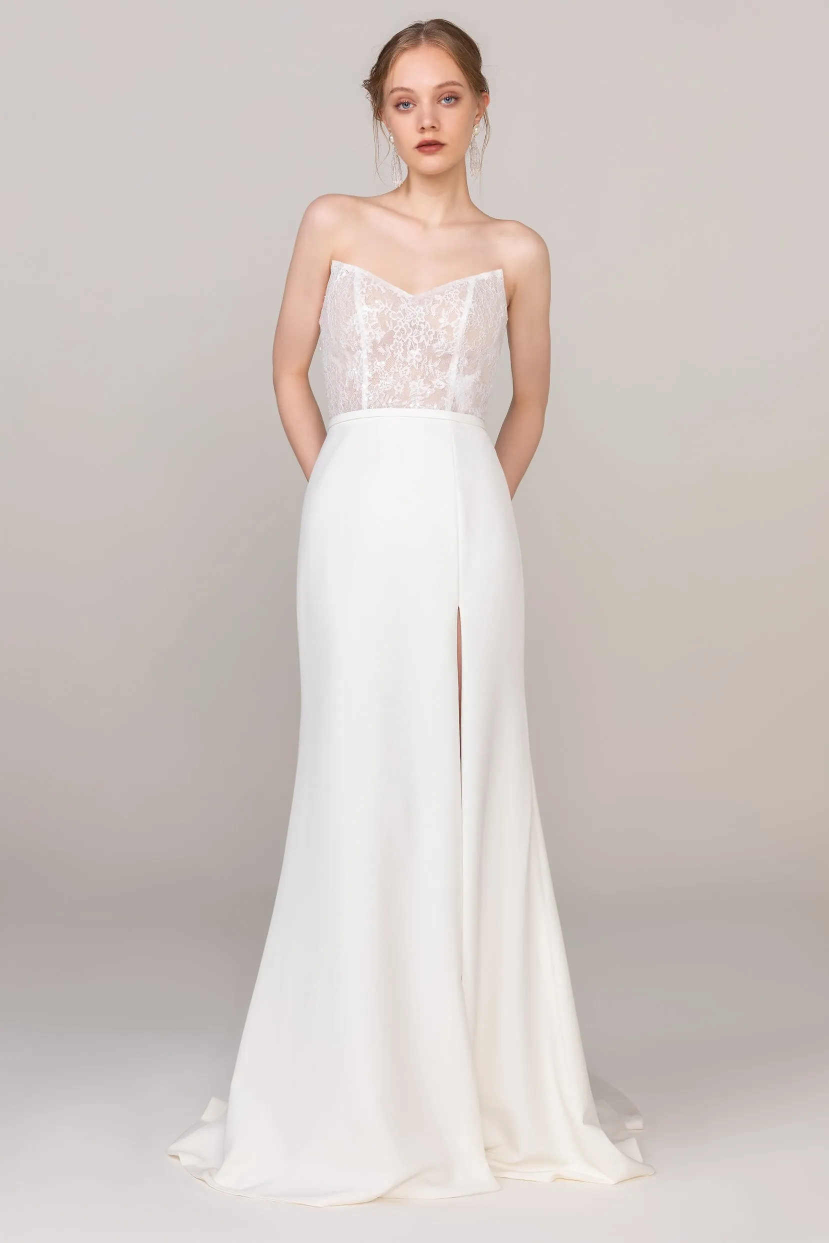 Trumpet Sweep Train Lace Elastic Cloth Wedding Dress CW2470 sold by Cocomelody product image thumbnail 4