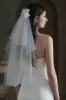 Two-tier Cut Edge Tulle Waist Veils with Bow CV0308 sold by Cocomelody