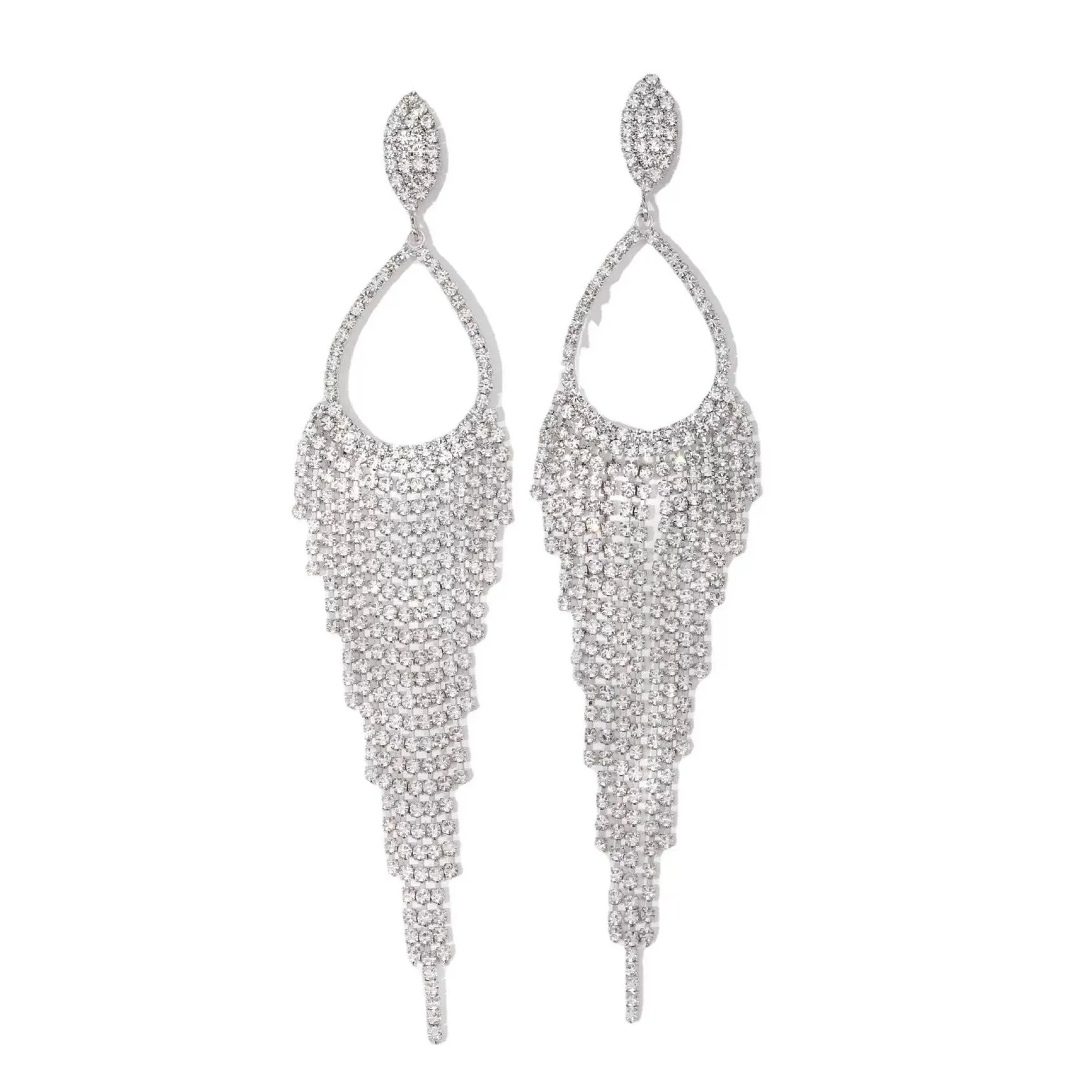 Fancy dress earrings full of drill drops tassel earrings 731767355368 sold by Cocomelody