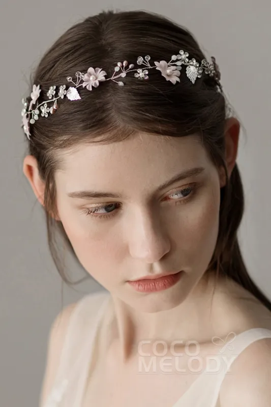 Alloy Headbands with Flower and Crystals CH0209 sold by Cocomelody