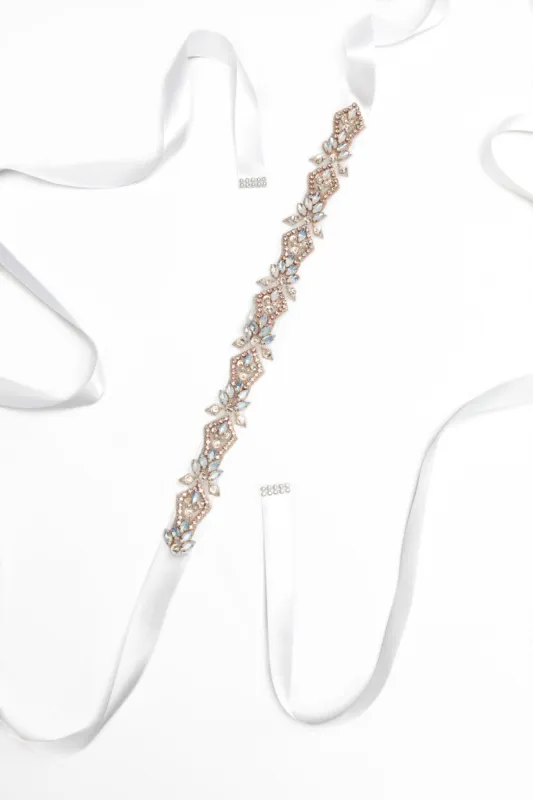 Ribbons Wedding Sash with Rhinestone CC0066 sold by Cocomelody