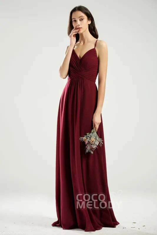 A-Line Floor Length Chiffon Bridesmaid Dress CB0639 sold by Cocomelody