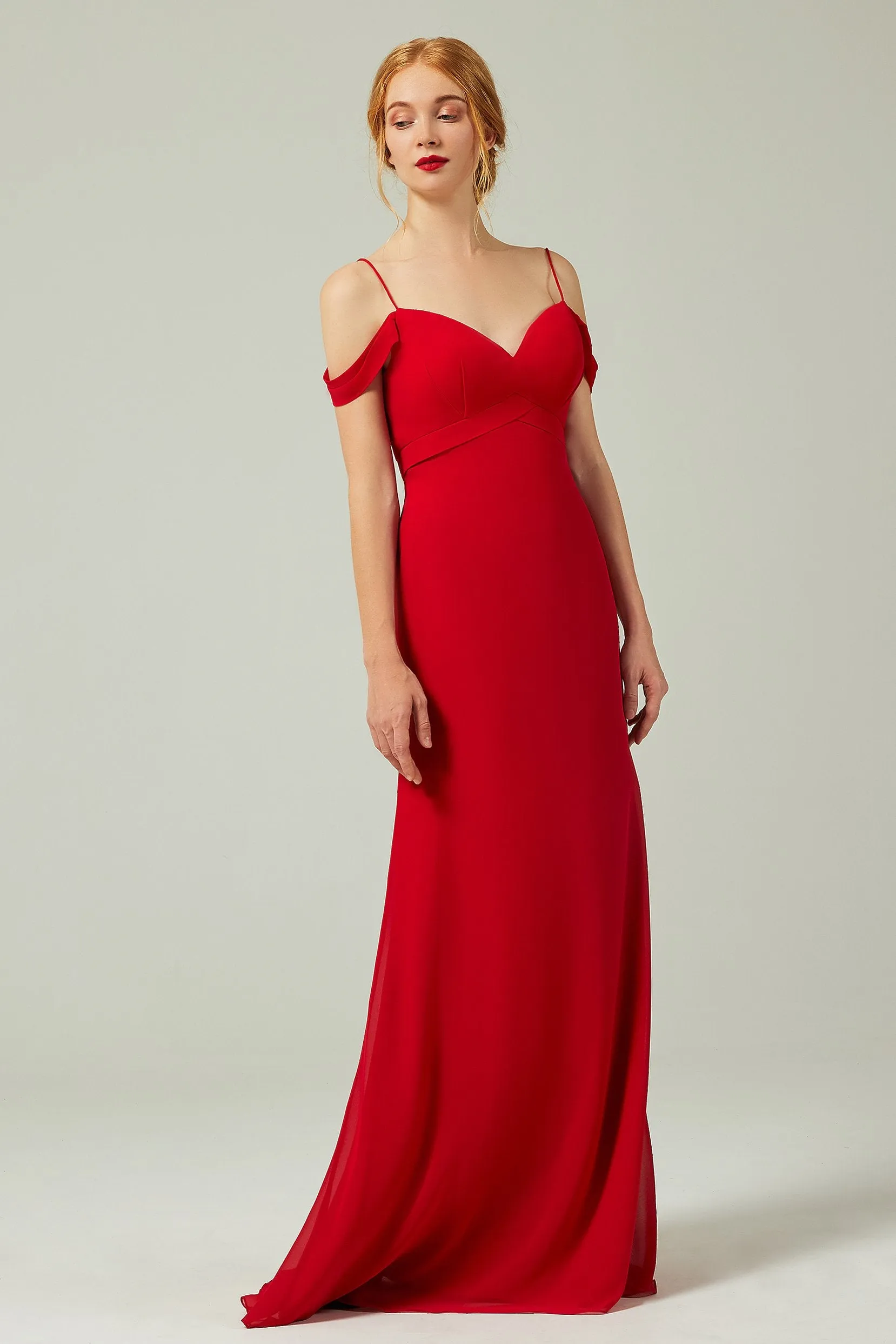 Sheath-Column Floor Length Chiffon Bridesmaid Dress Formal Dresses CB0343 sold by Cocomelody