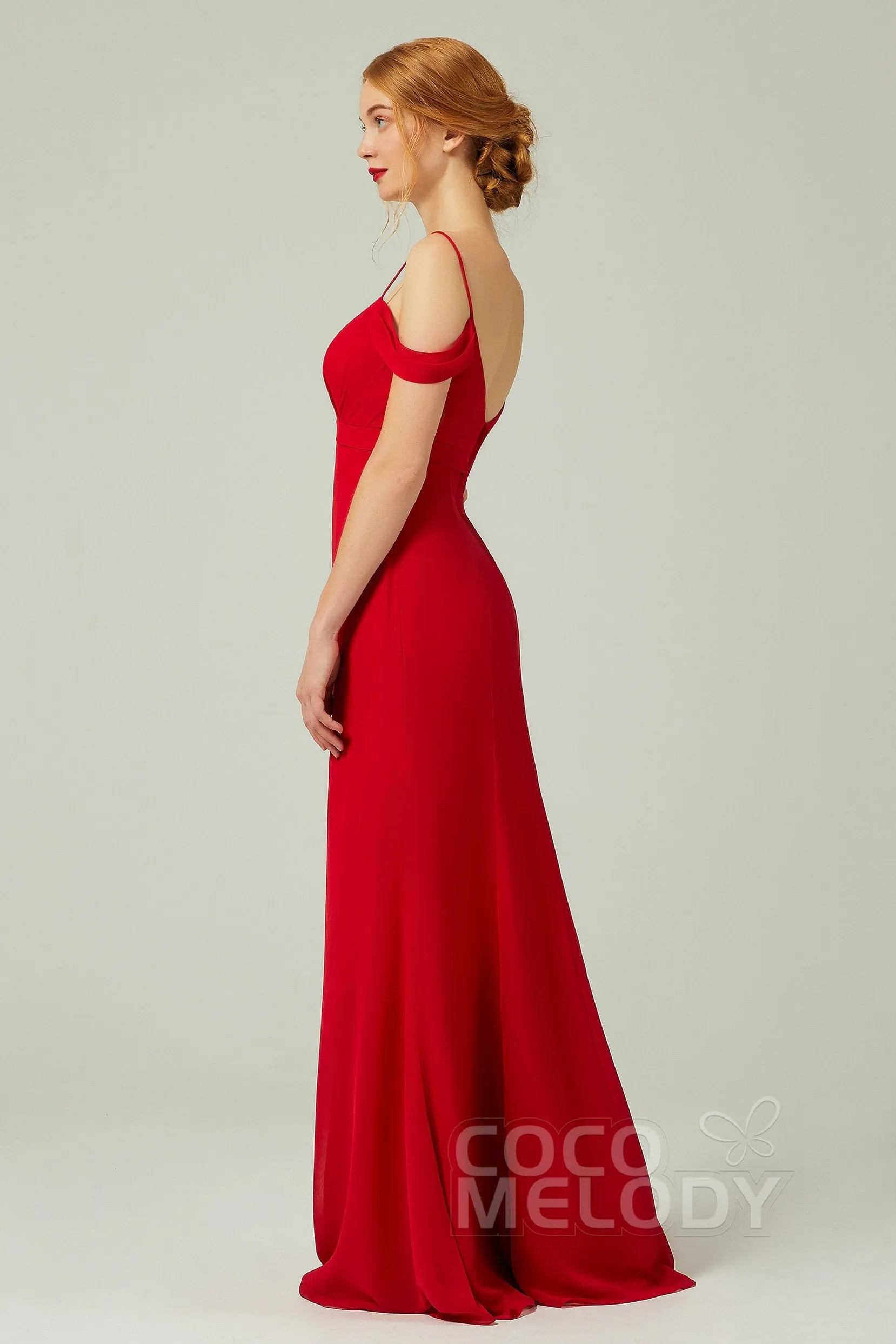 Sheath-Column Floor Length Chiffon Bridesmaid Dress Formal Dresses CB0343 sold by Cocomelody product image thumbnail 3