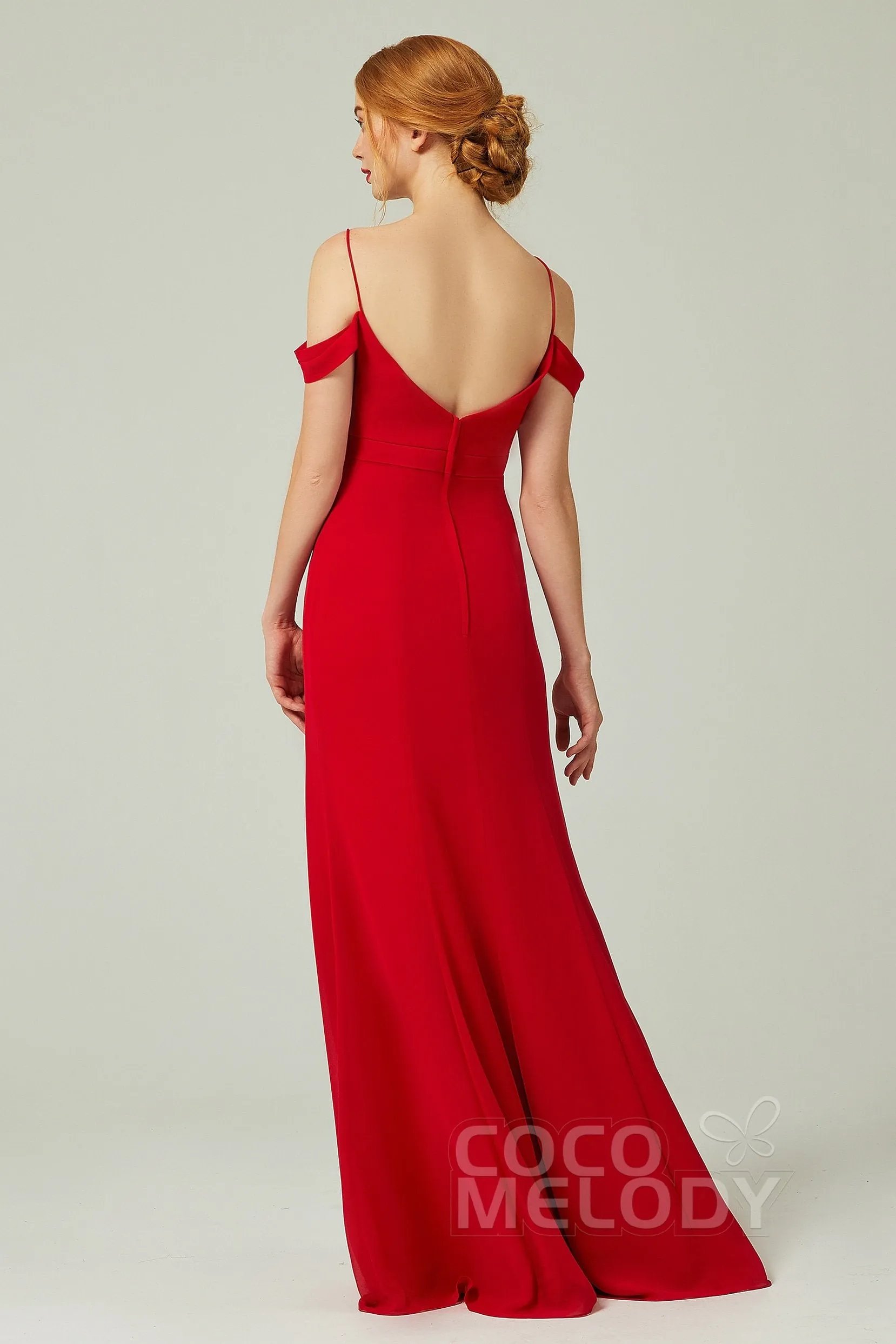 Sheath-Column Floor Length Chiffon Bridesmaid Dress Formal Dresses CB0343 sold by Cocomelody product image thumbnail 2