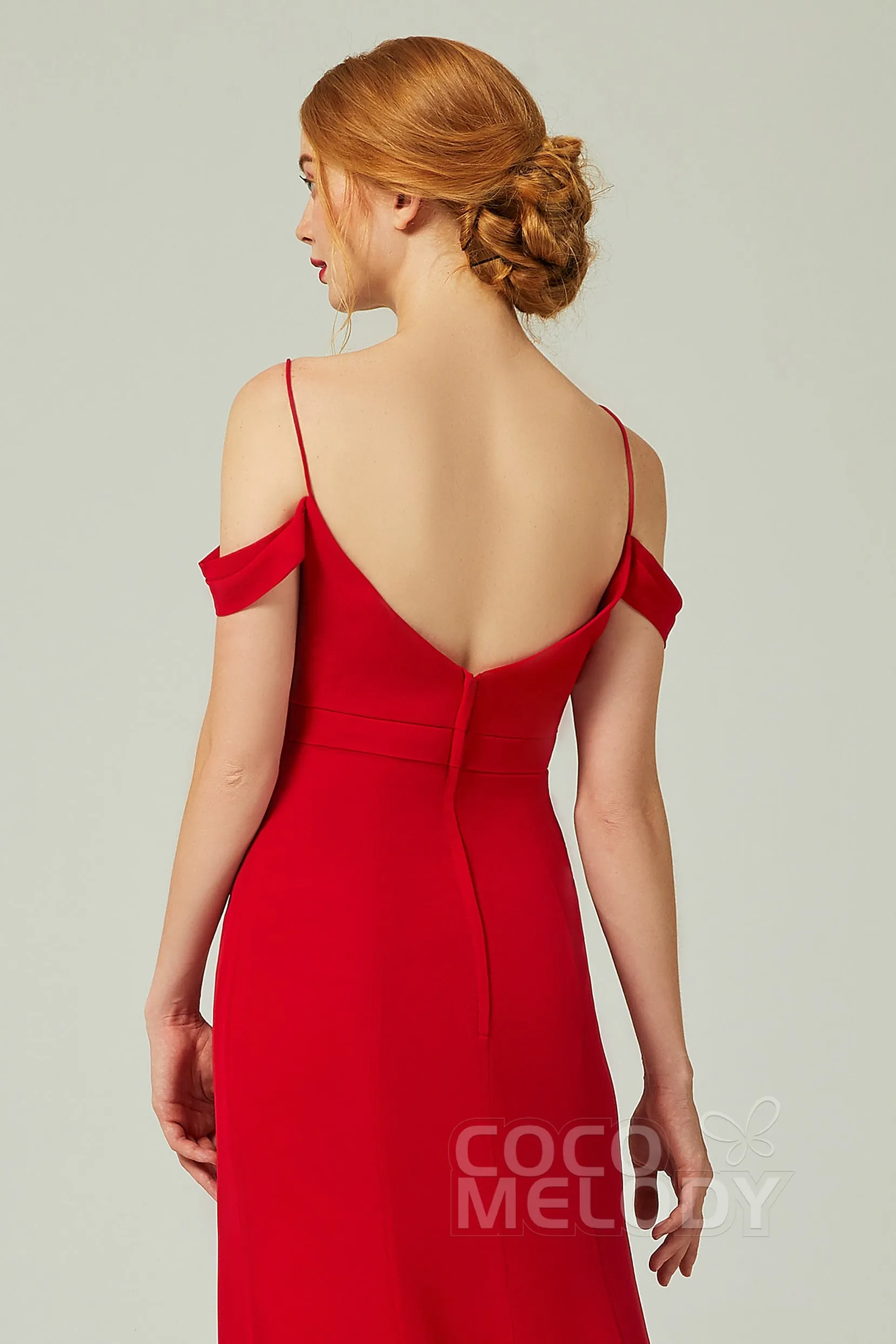 Sheath-Column Floor Length Chiffon Bridesmaid Dress Formal Dresses CB0343 sold by Cocomelody product image thumbnail 5