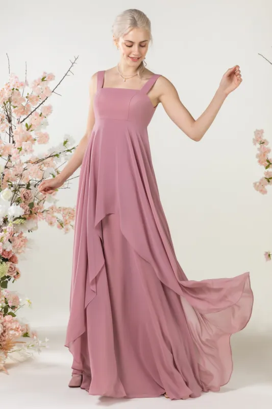 A-Line Sweep-Brush Train Chiffon Bridesmaid Dress CB0473 sold by Cocomelody