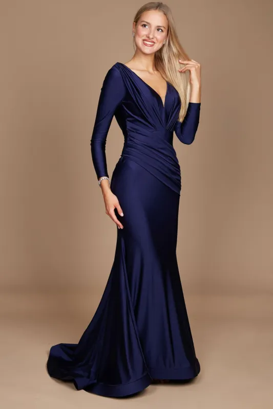 Trumpet Sweep-Brush Train Elastic Knitted Fabric Dress CG0201 sold by Cocomelody