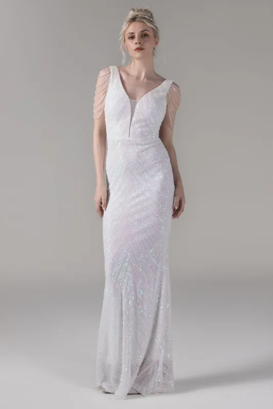 Mermaid Floor Length Elastic Knitted Fabric Wedding Dress CW2642 sold by Cocomelody