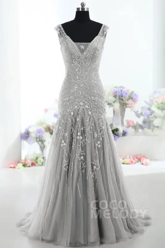 Trumpet-Mermaid Tulle Mother Of The Bride Dress COLT1300FCR sold by Cocomelody