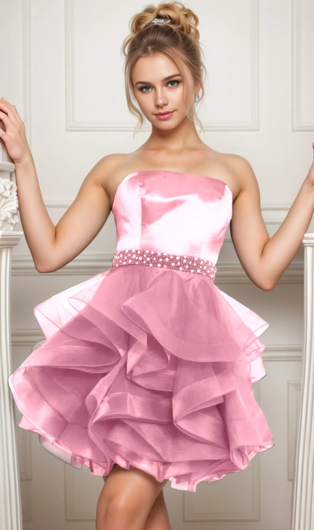 Ball Gown Short-Mini Organza Graduation Dresses CS0550 sold by Cocomelody product image thumbnail 5