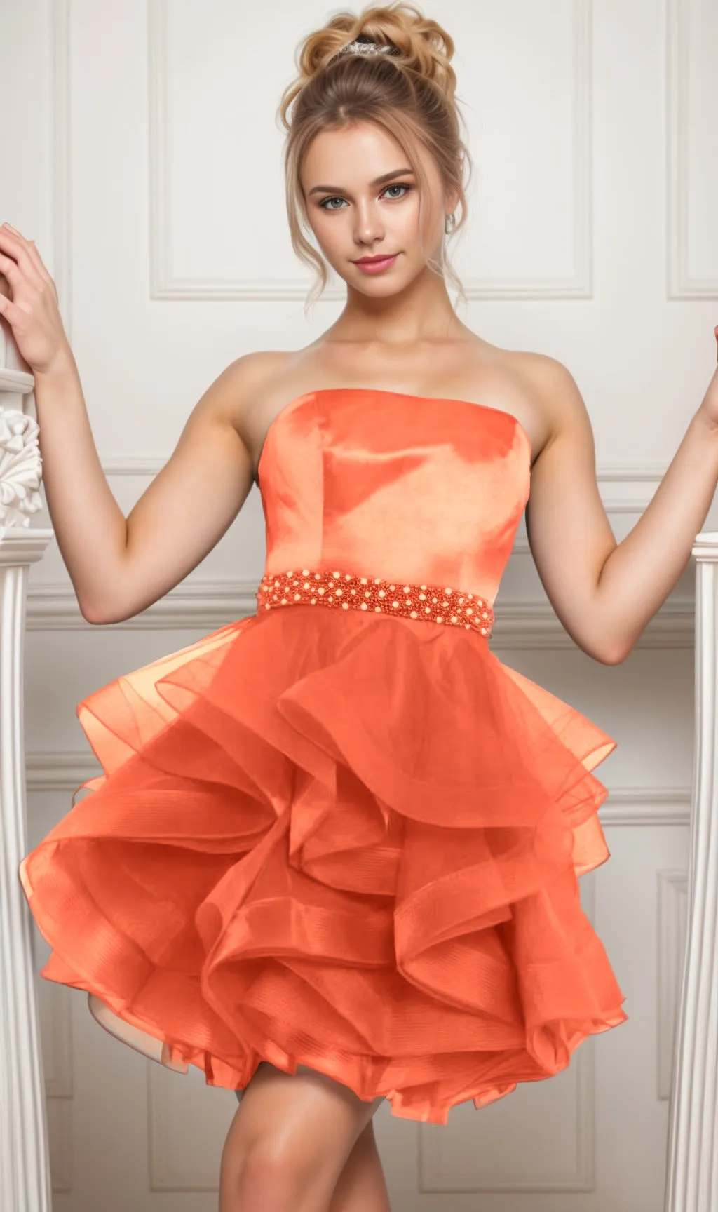 Ball Gown Short-Mini Organza Graduation Dresses CS0550 sold by Cocomelody product image thumbnail 3