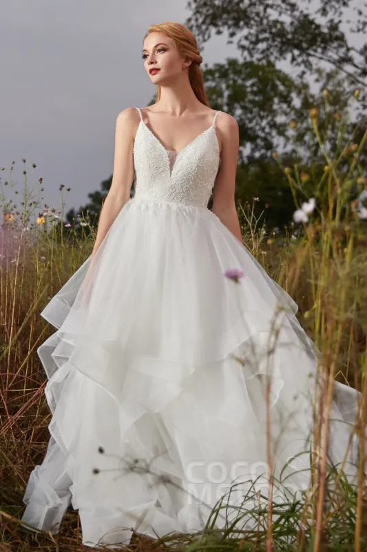 A-Line Court Train Tulle Wedding Dress CW2269 sold by Cocomelody