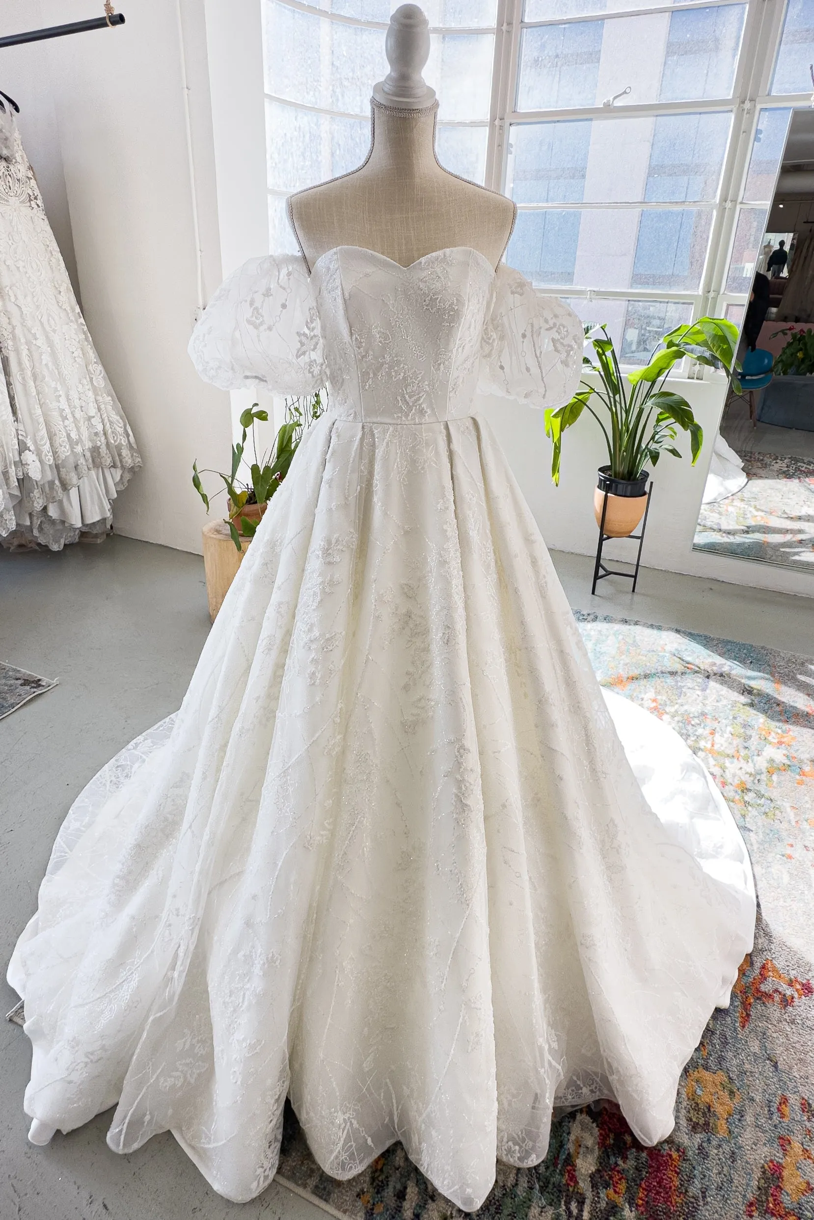 A-Line Chapel Train Lace Tulle Wedding Dress CW2986 sold by Cocomelody