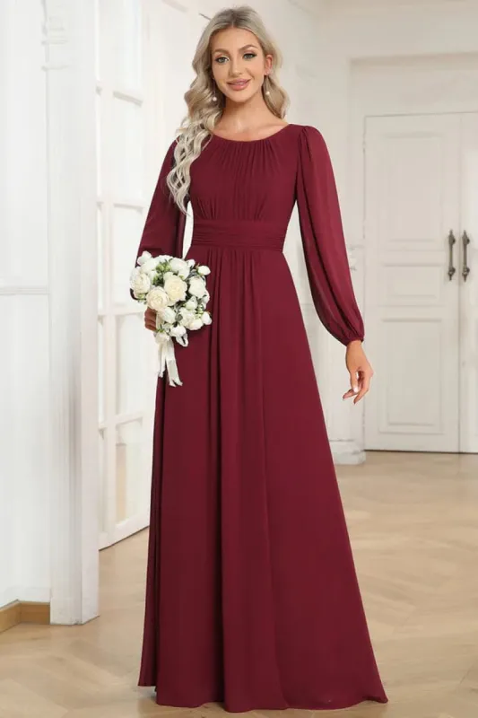 A-Line Floor Length Chiffon Bridesmaid Dress CB0686 sold by Cocomelody