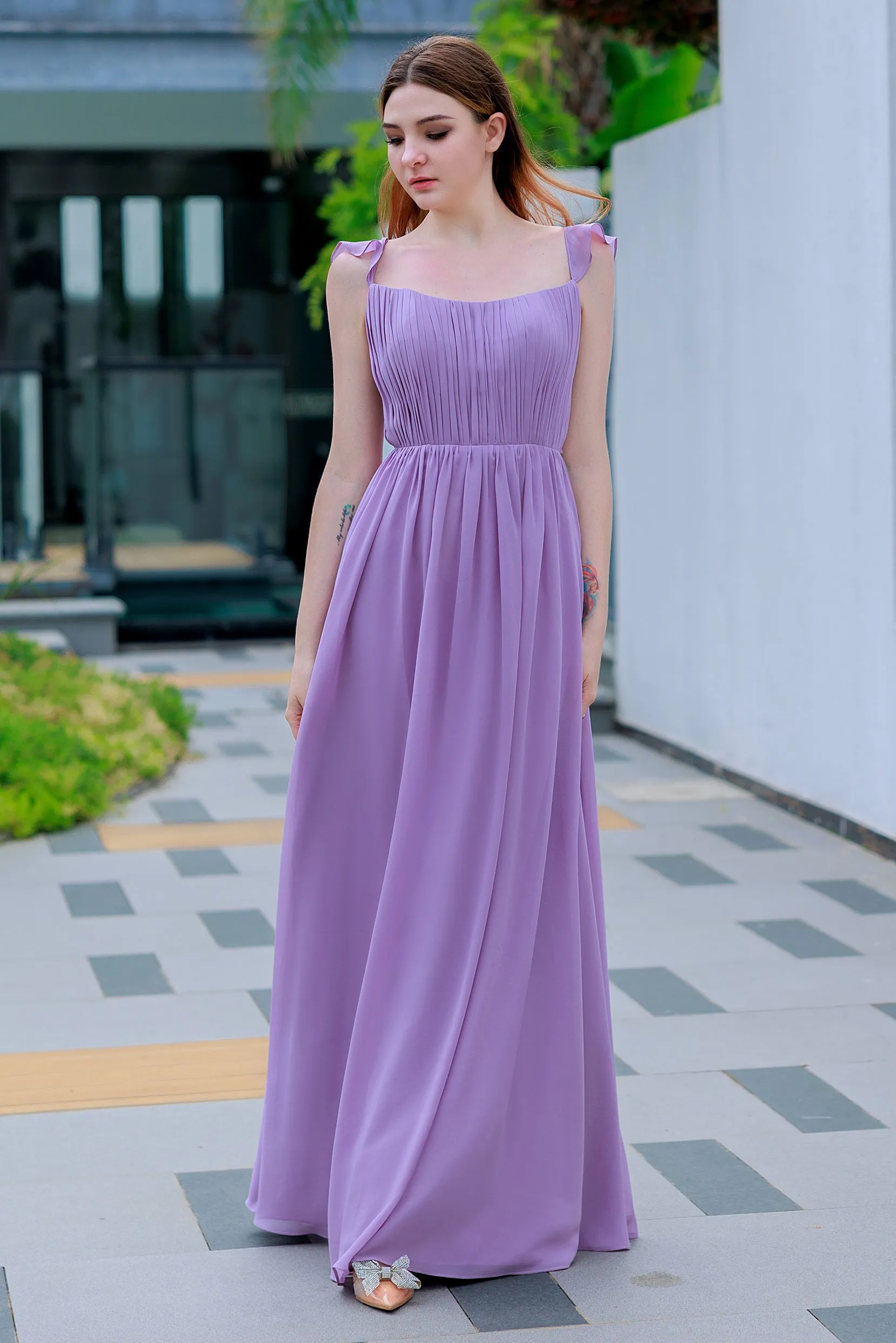 A-Line Floor Length Chiffon Bridesmaid Dress CB0714 sold by Cocomelody