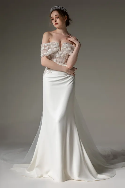 Trumpet-Mermaid Chapel Train Elastic Cloth Wedding Dress CW2491 sold by Cocomelody