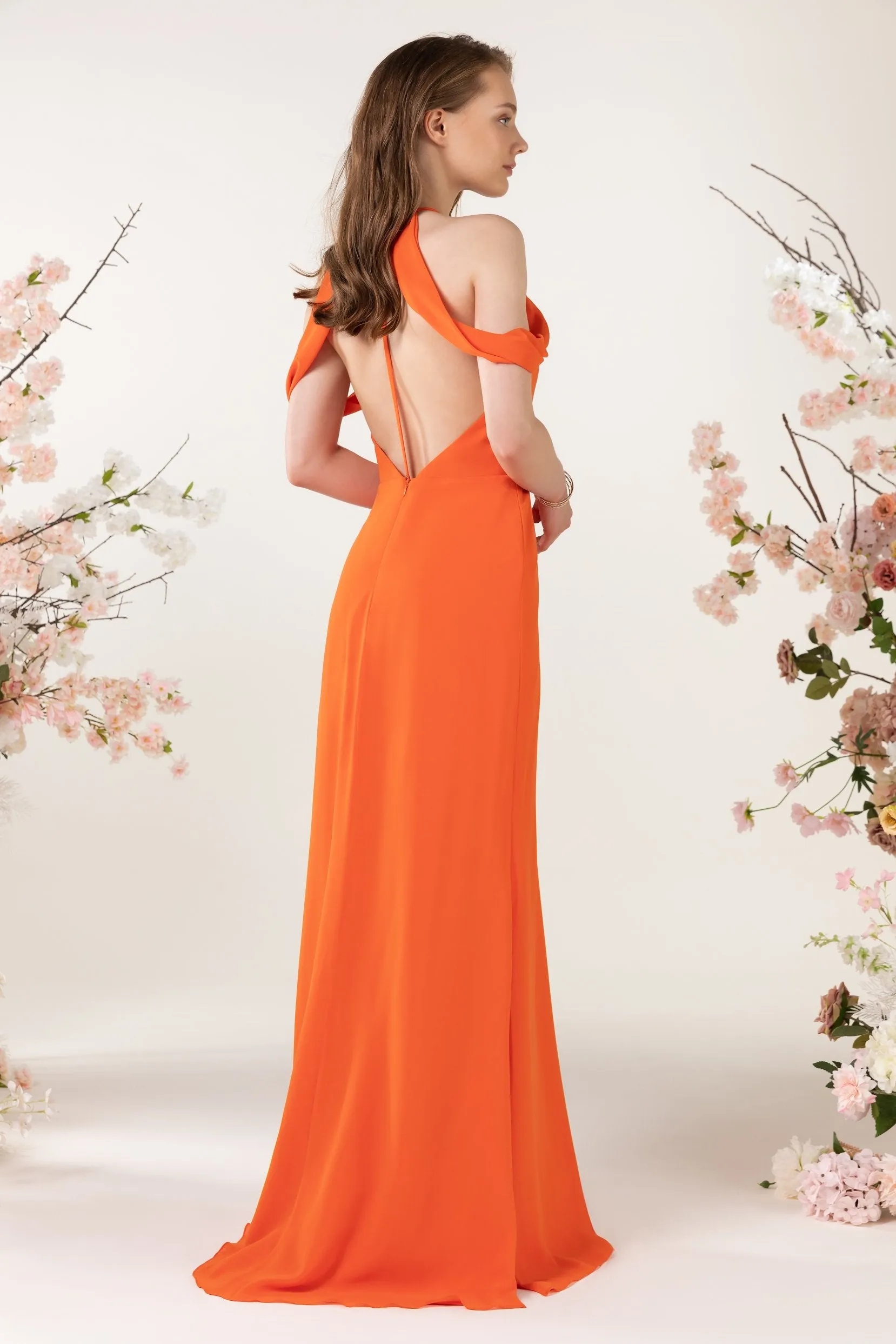 Sheath-Column Sweep Train Chiffon Bridesmaid Dress CB0463 sold by Cocomelody product image thumbnail 4