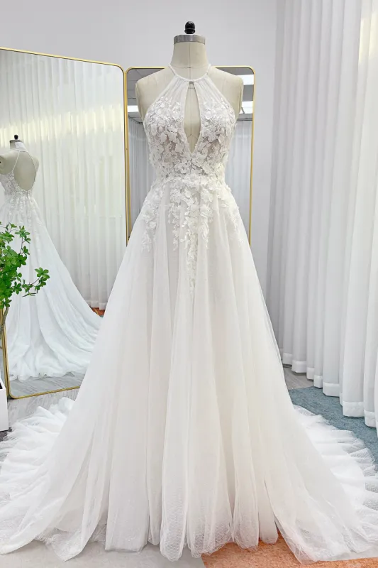 A-Line Court Train Lace Tulle Wedding Dress CW3281 sold by Cocomelody