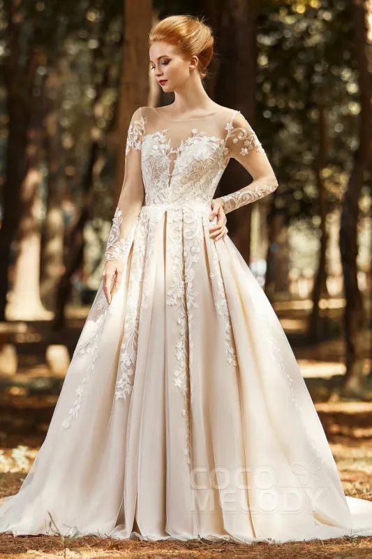 A-Line Court Train Tulle Wedding Dress CW2299 sold by Cocomelody